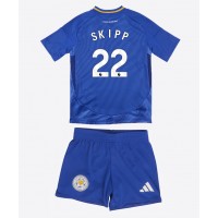 Otroški Nogometni dresi Leicester City Oliver Skipp #22 Domači 2024-25 Kratek Rokav (+ Kratke hlače)